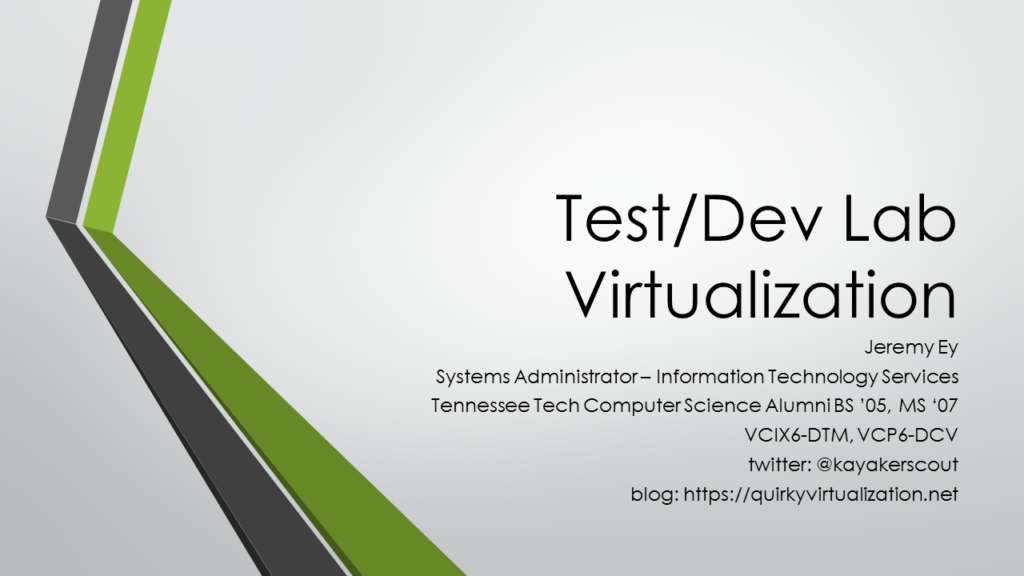 Test/Dev Lab Virtualization Slides
